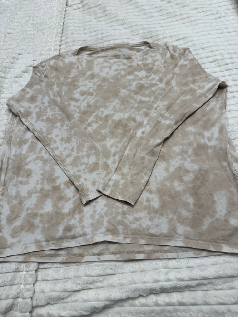 lululemon athletica Neutral Beige Tie-Dye Long Sleeve Top